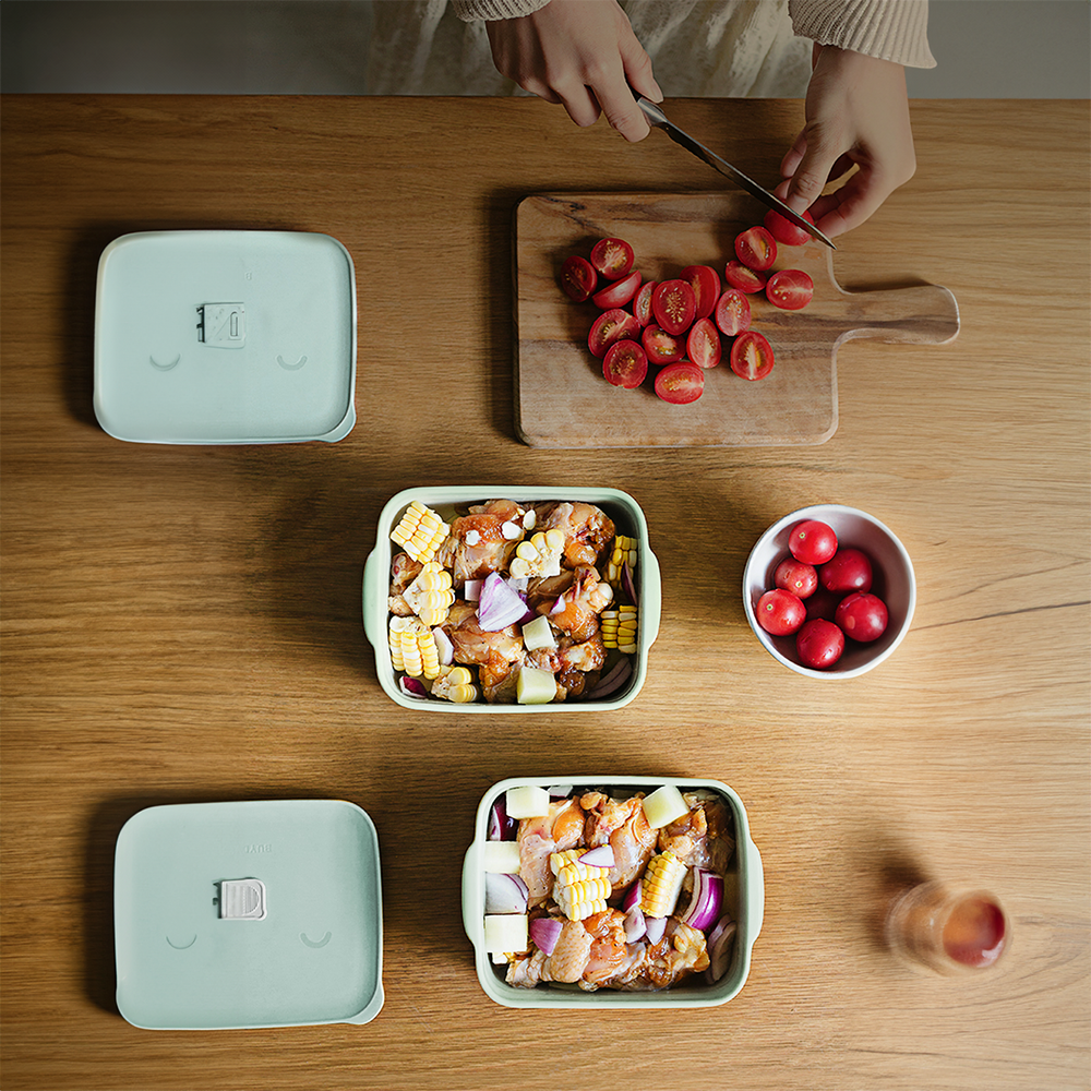 Buydeem Ceramic Bento Lunch Box With Lid 810ML