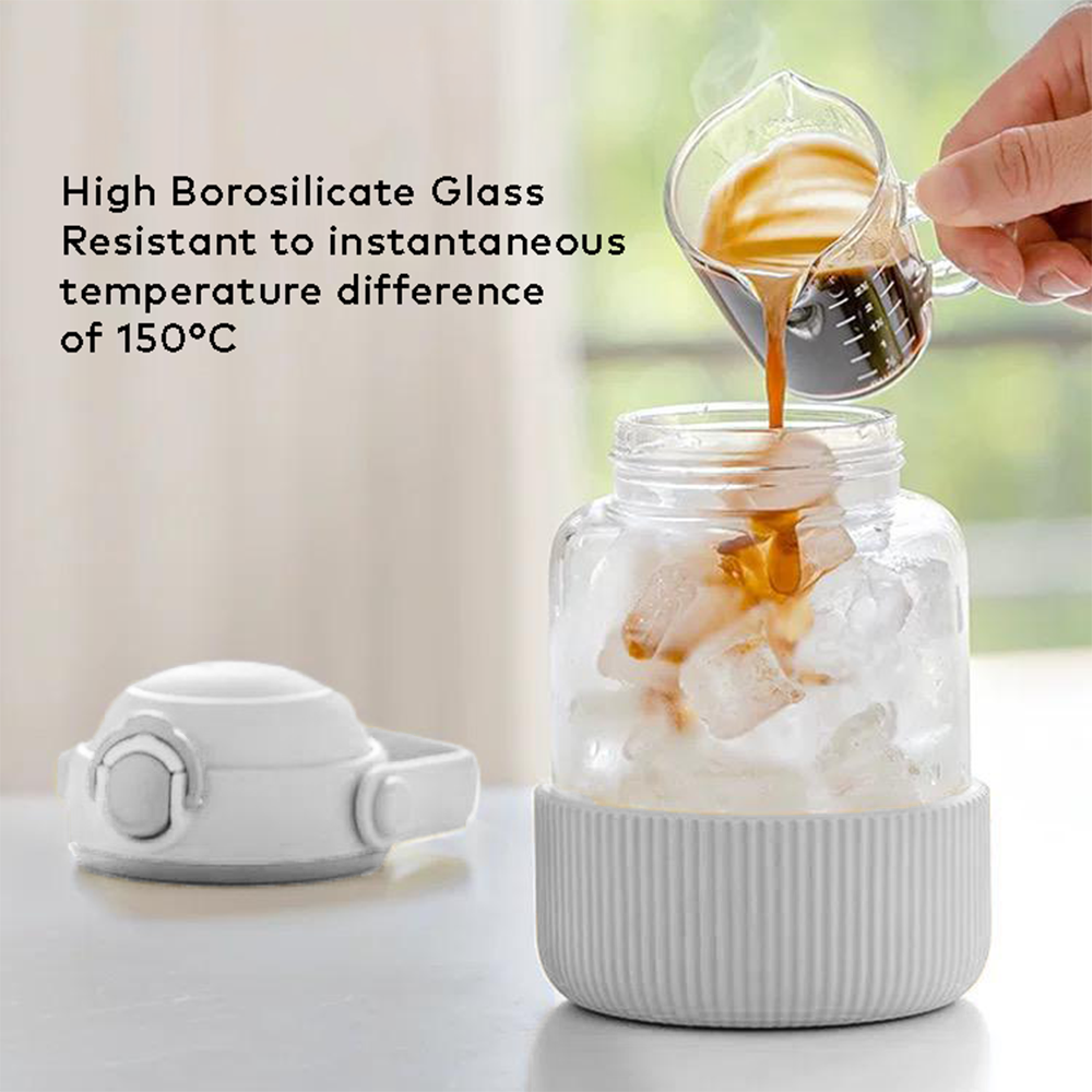 Buydeem Pop-up Straw Glass Bottle 800ML