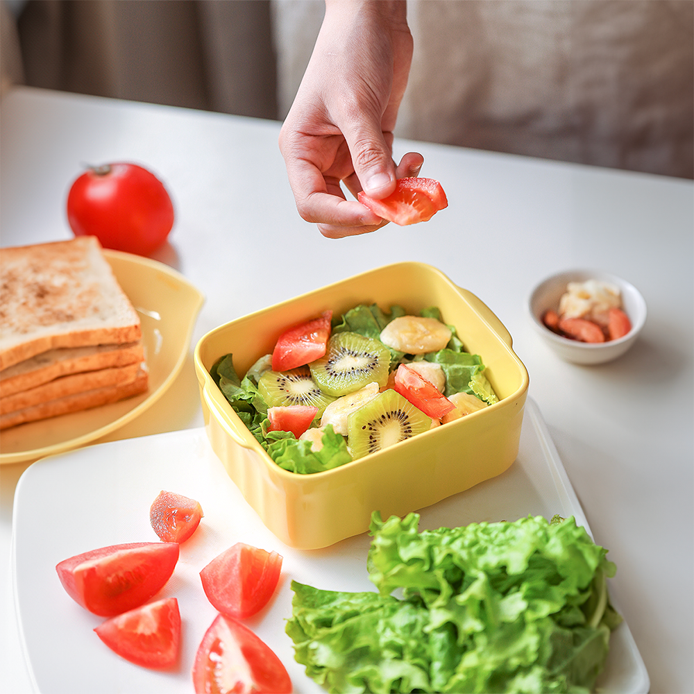 Buydeem Ceramic Bento Lunch Box With Lid 810ML