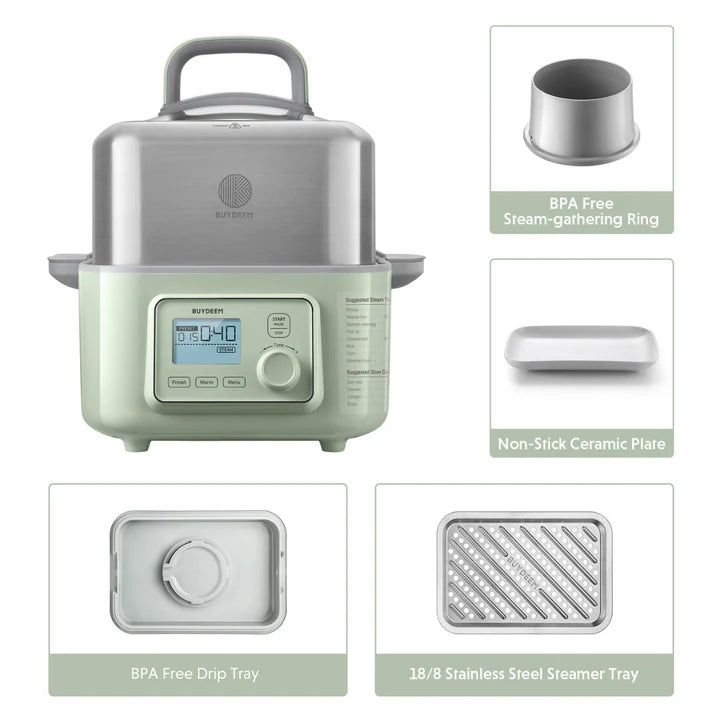 Buydeem Multifunctional Food Steamer(Steam/Stew/Defrost)