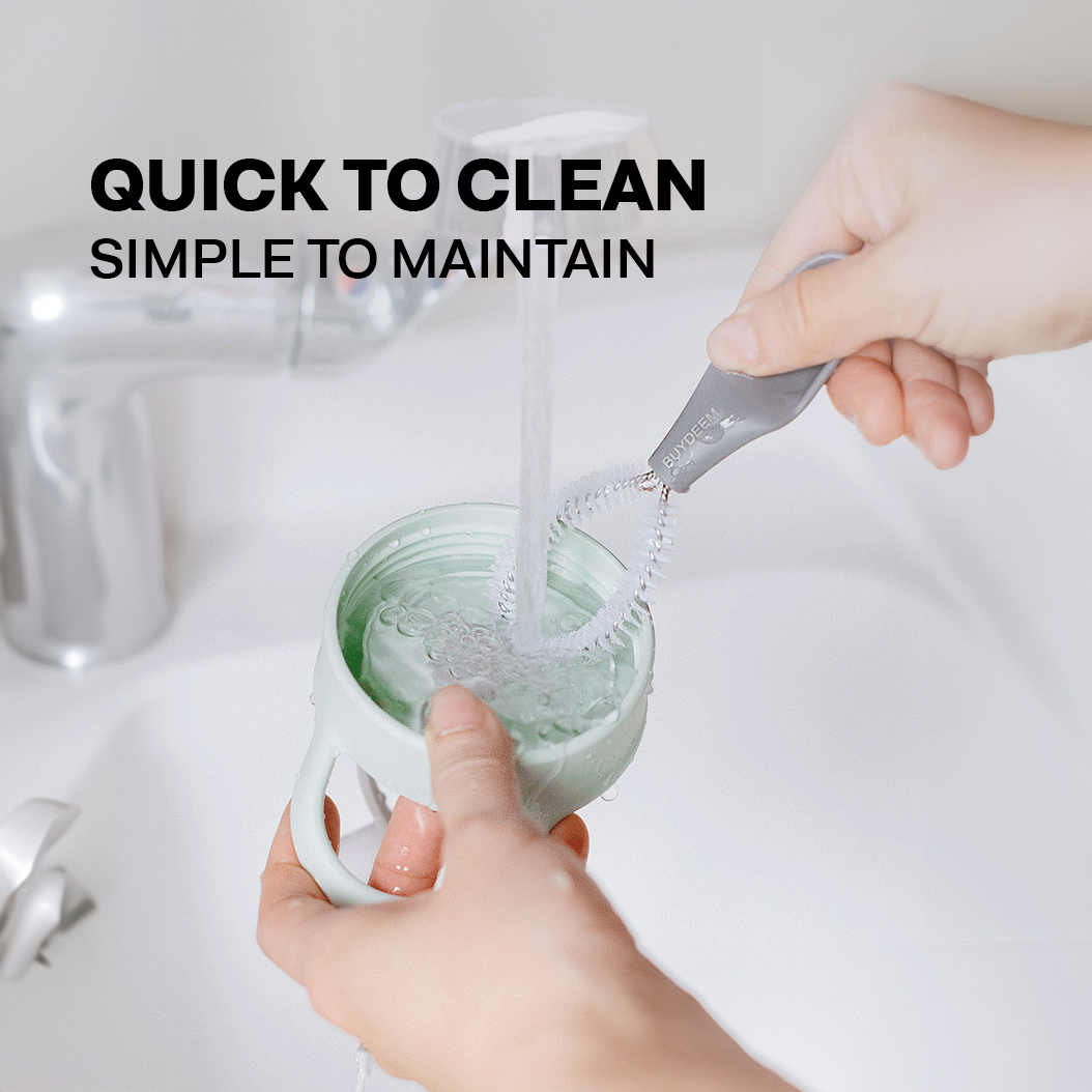 Buydeem Portable Glass Water Bottle with Straw 500ML
