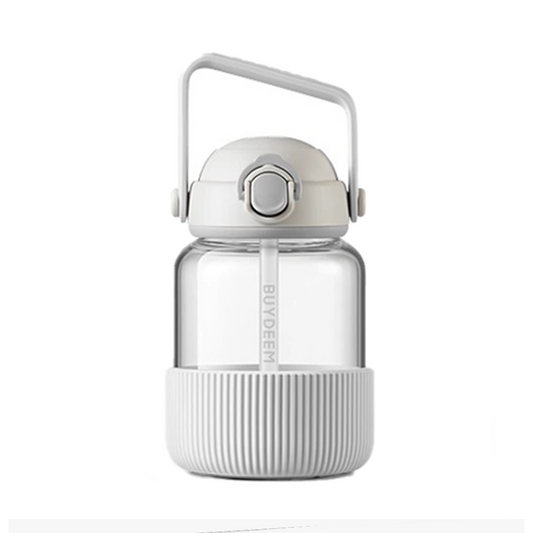Buydeem Pop-up Straw Glass Bottle 800ML