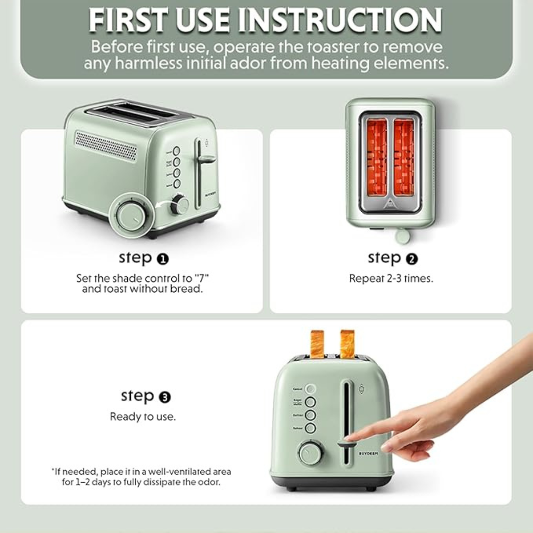 Buydeem 2-Slice Bread Toaster