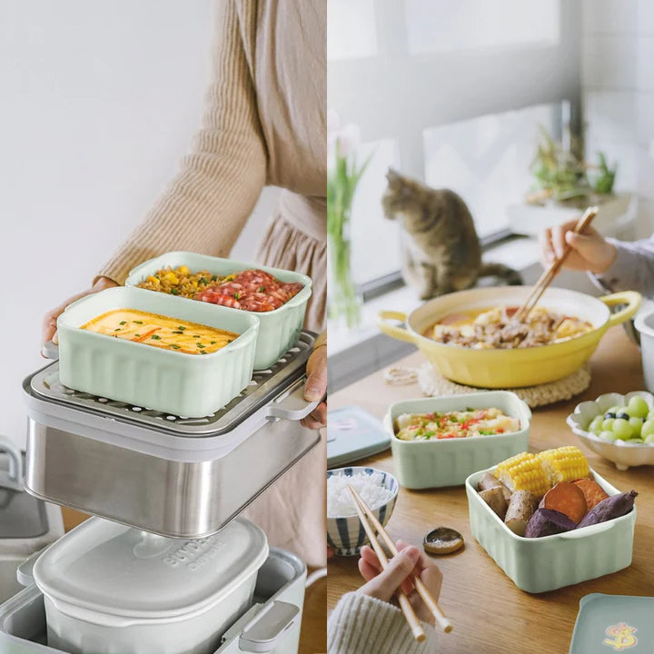 Buydeem Ceramic Bento Lunch Box With Lid 810ML