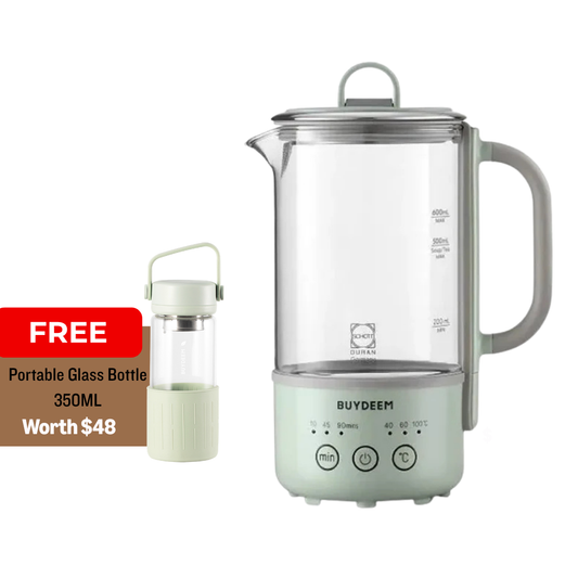 [GWP] Buydeem Mini-K Portable Health Pot/Beverage Maker/Tea Water Boiler Household - Free Portable Glass Bottle 350ML