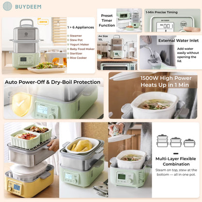 [Pre-Order] Buydeem Multifunctional Food Steamer(Steam/Stew/Defrost)-Ship on 10 June