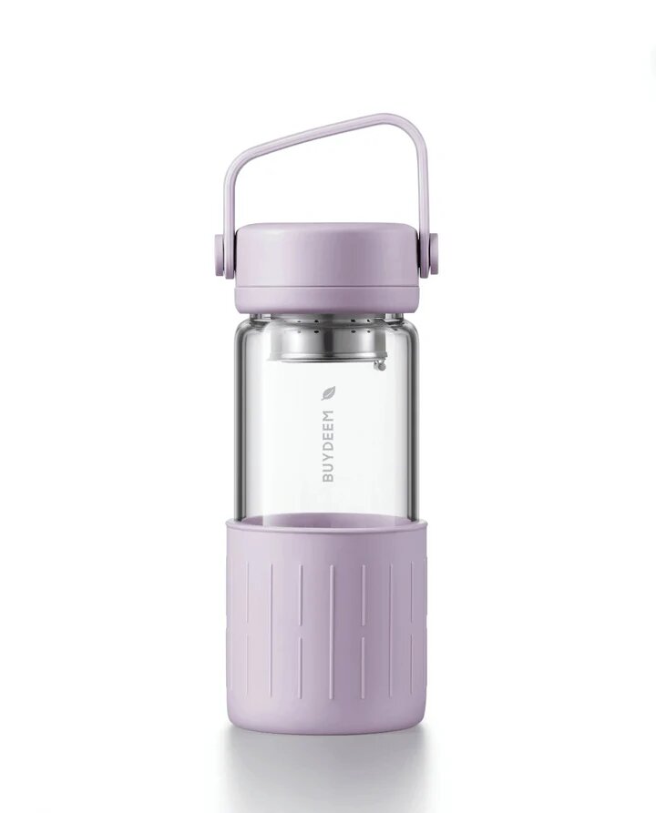 Portable Glass Bottle/Tumbler with Tea Strainer (350ML)