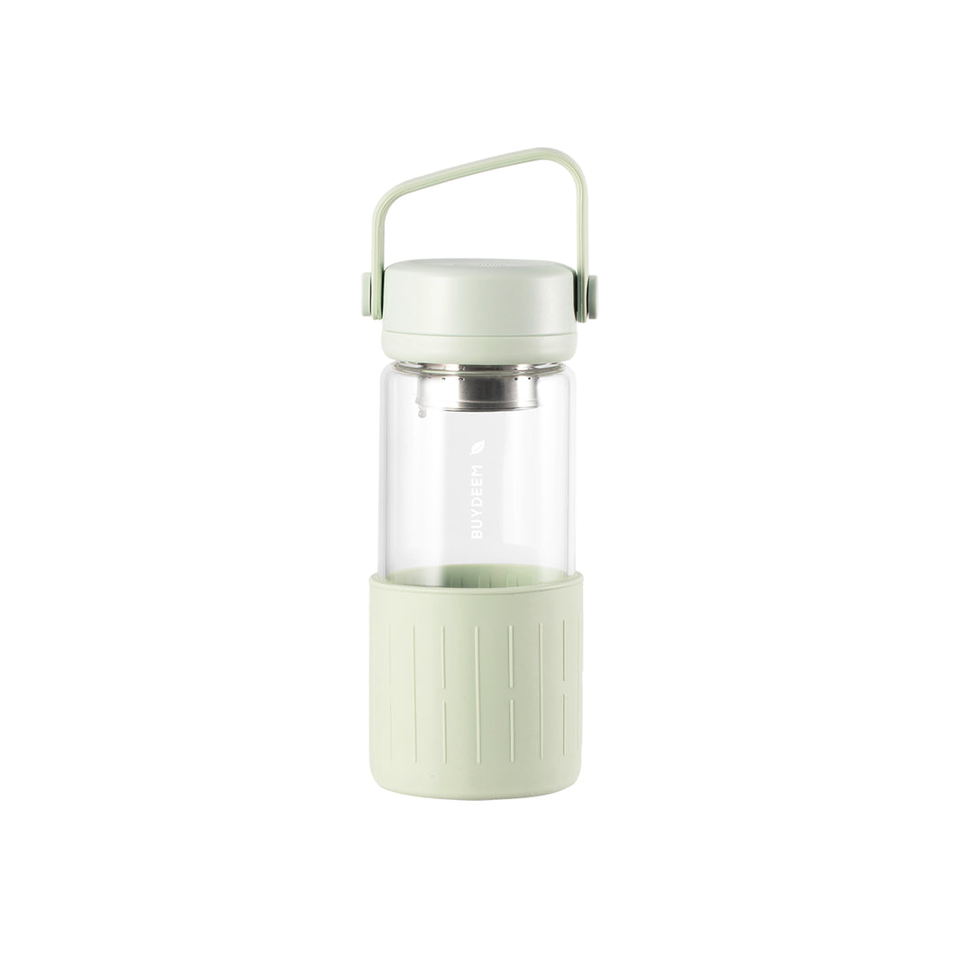 Portable Glass Bottle/Tumbler with Tea Strainer (350ML)