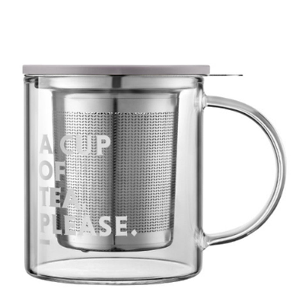 Glass Tea Cup/Mug with Tea Strainer (350/500ml)