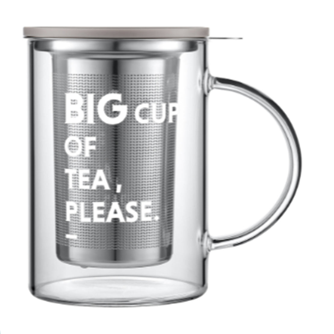 Glass Tea Cup/Mug with Tea Strainer (350/500ml)